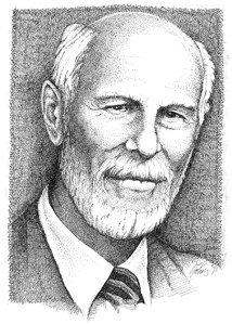 portrait sketch of Dave Hunt (1926-2013)